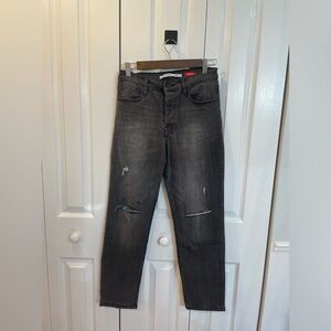 celebrity pink Distressed black jean